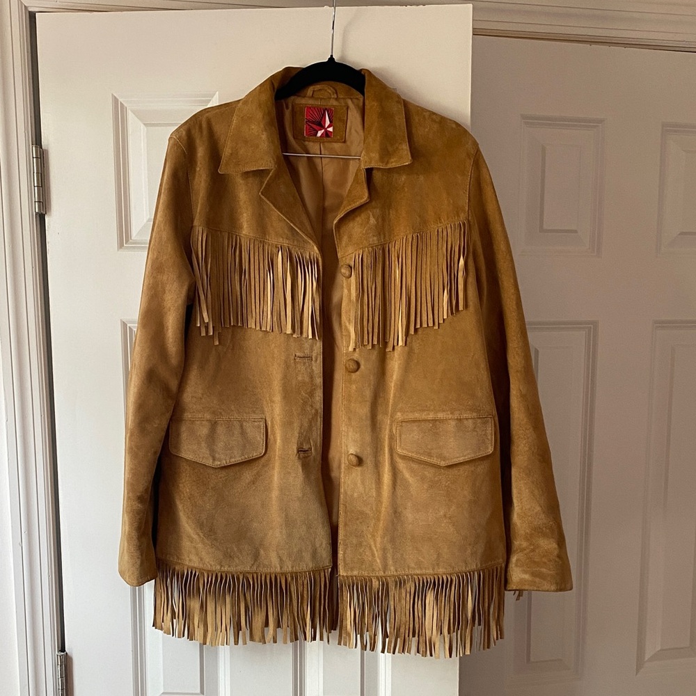 Marlboro Tan Suede Fringe Jacket